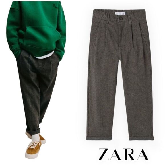 ZARA Kids | Gray | HOUNDSTOOTH PANTS - Picture 1 of 6